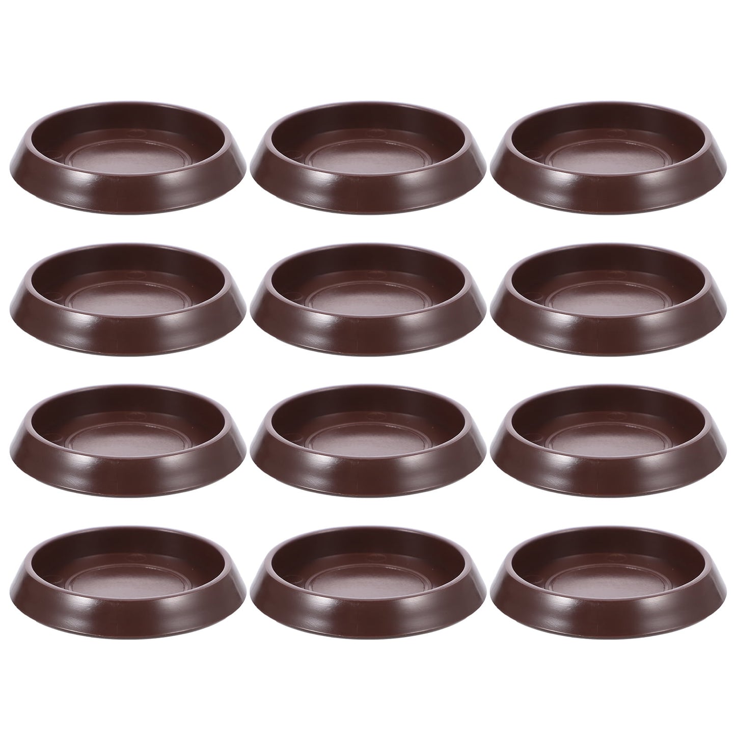 Ortofally Round Furniture Castor Cup Set: 12pcs Non Skid Wheel Caster Cups Furniture Pad Floor Protectors Caster Cups 12.00X4.00X3.00CM Brown