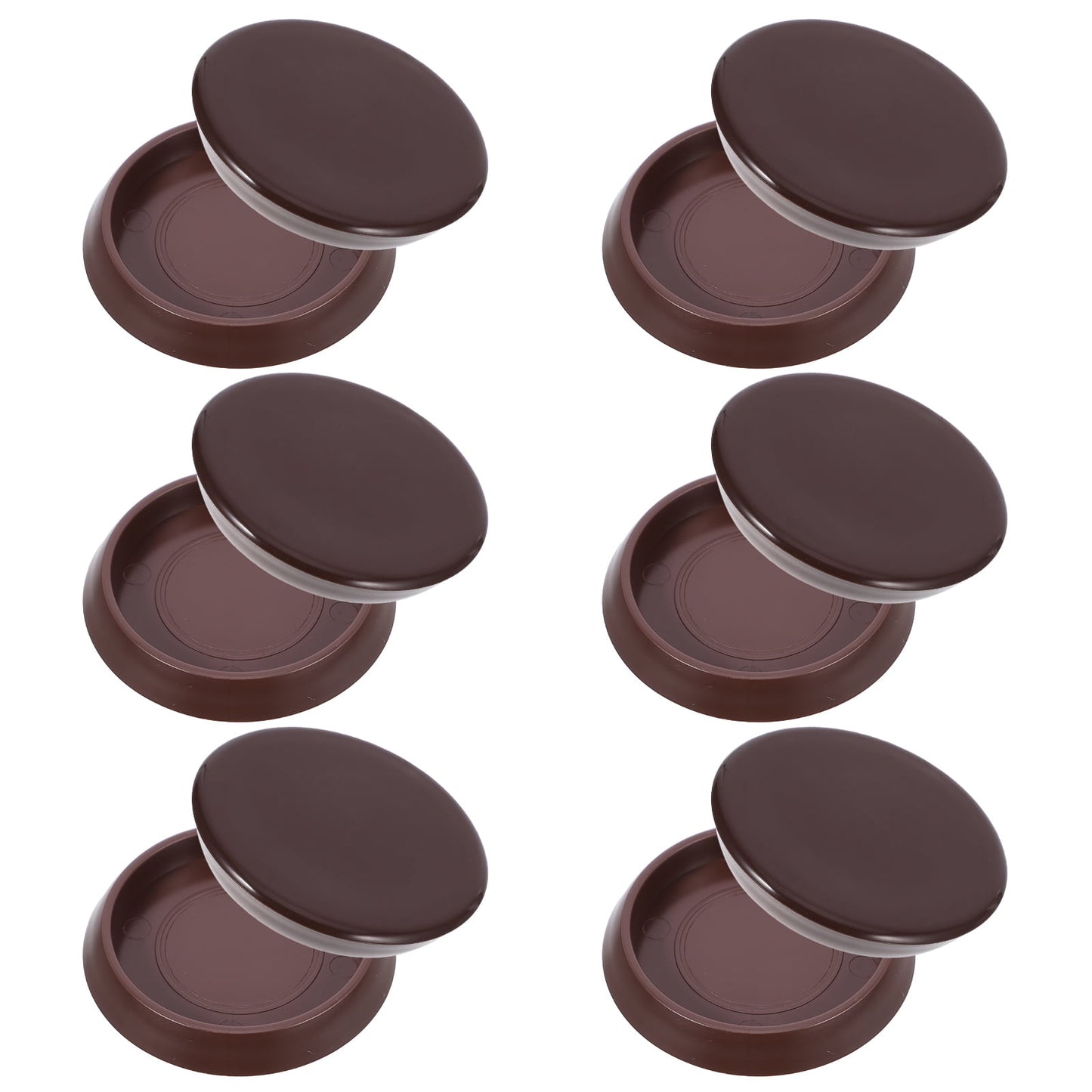 Ortofally Round Furniture Castor Cup Set: 12pcs Non Skid Wheel Caster Cups Furniture Pad Floor Protectors Caster Cups 12.00X4.00X3.00CM Brown