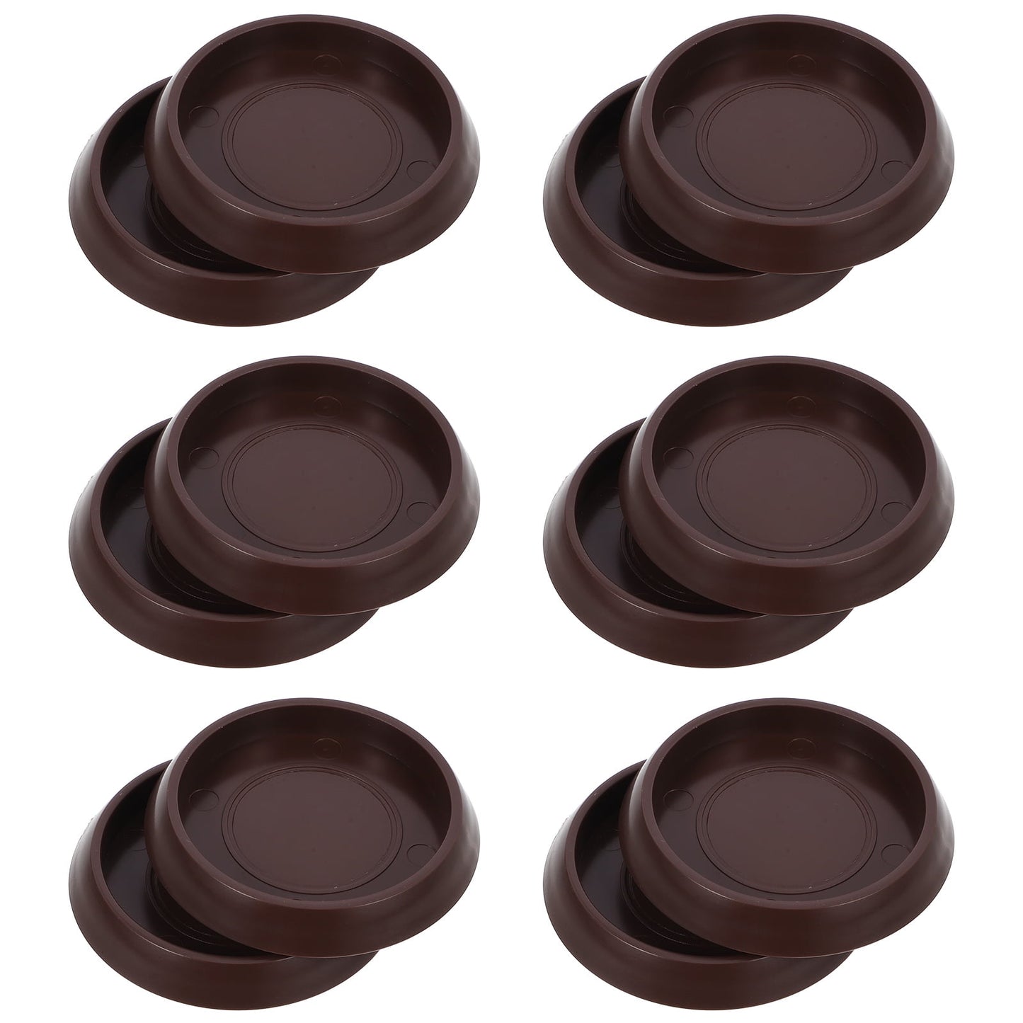 Ortofally Round Furniture Castor Cup Set: 12pcs Non Skid Wheel Caster Cups Furniture Pad Floor Protectors Caster Cups 12.00X4.00X3.00CM Brown