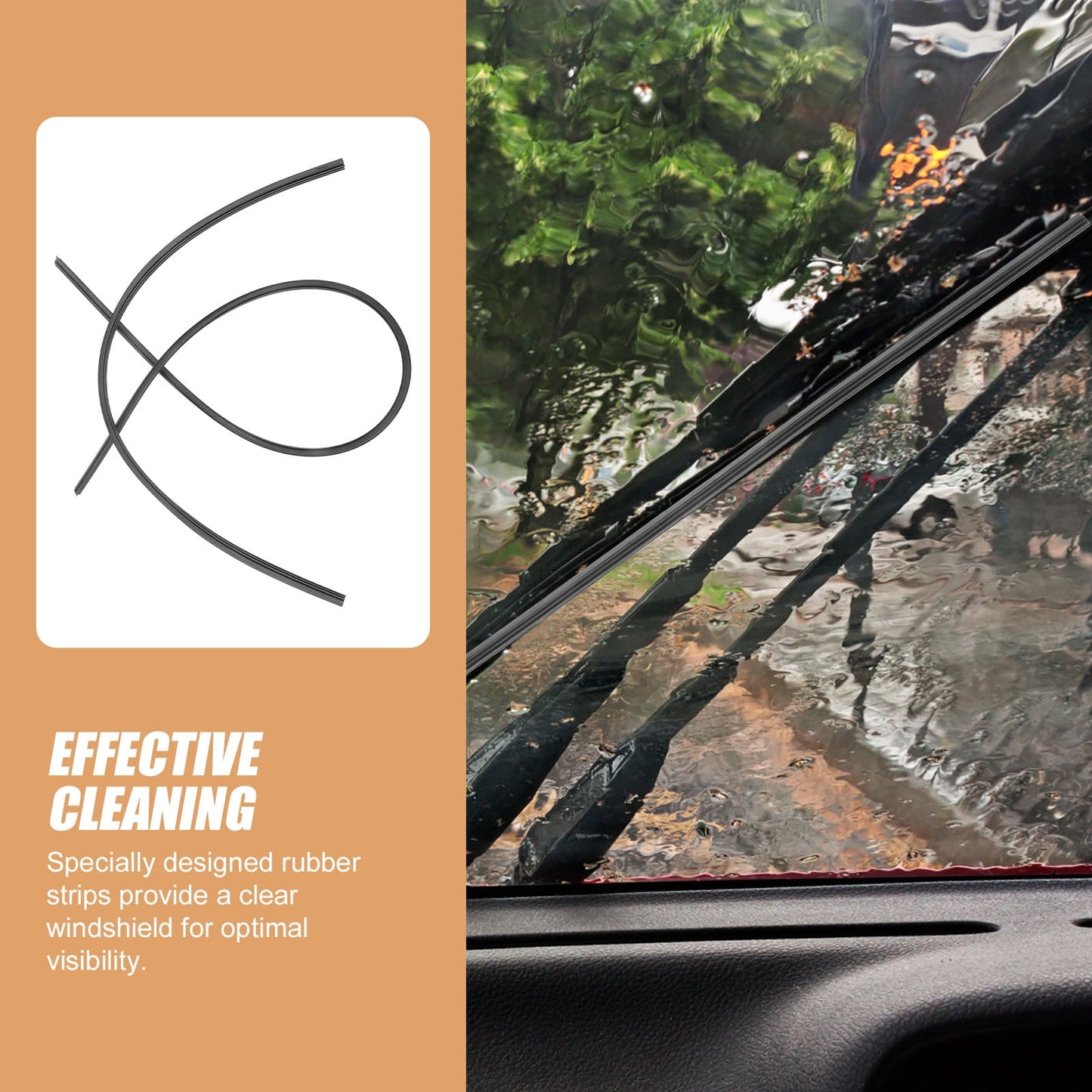 Ortofally 4pcs Wiper Replacement Blades Refills Windshield Wiper Blades Refills Wiper Rubber Strips 3.00X3.00X0.70CM Black