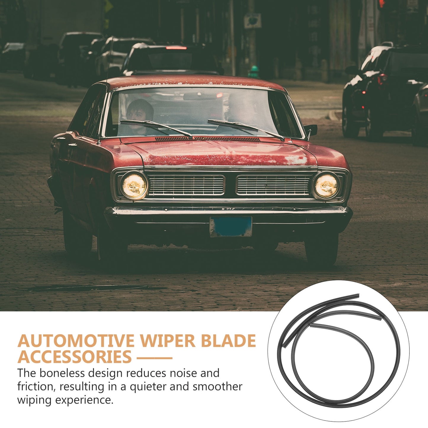 Ortofally 4pcs Wiper Replacement Blades Refills Windshield Wiper Blades Refills Wiper Rubber Strips 3.00X3.00X0.70CM Black