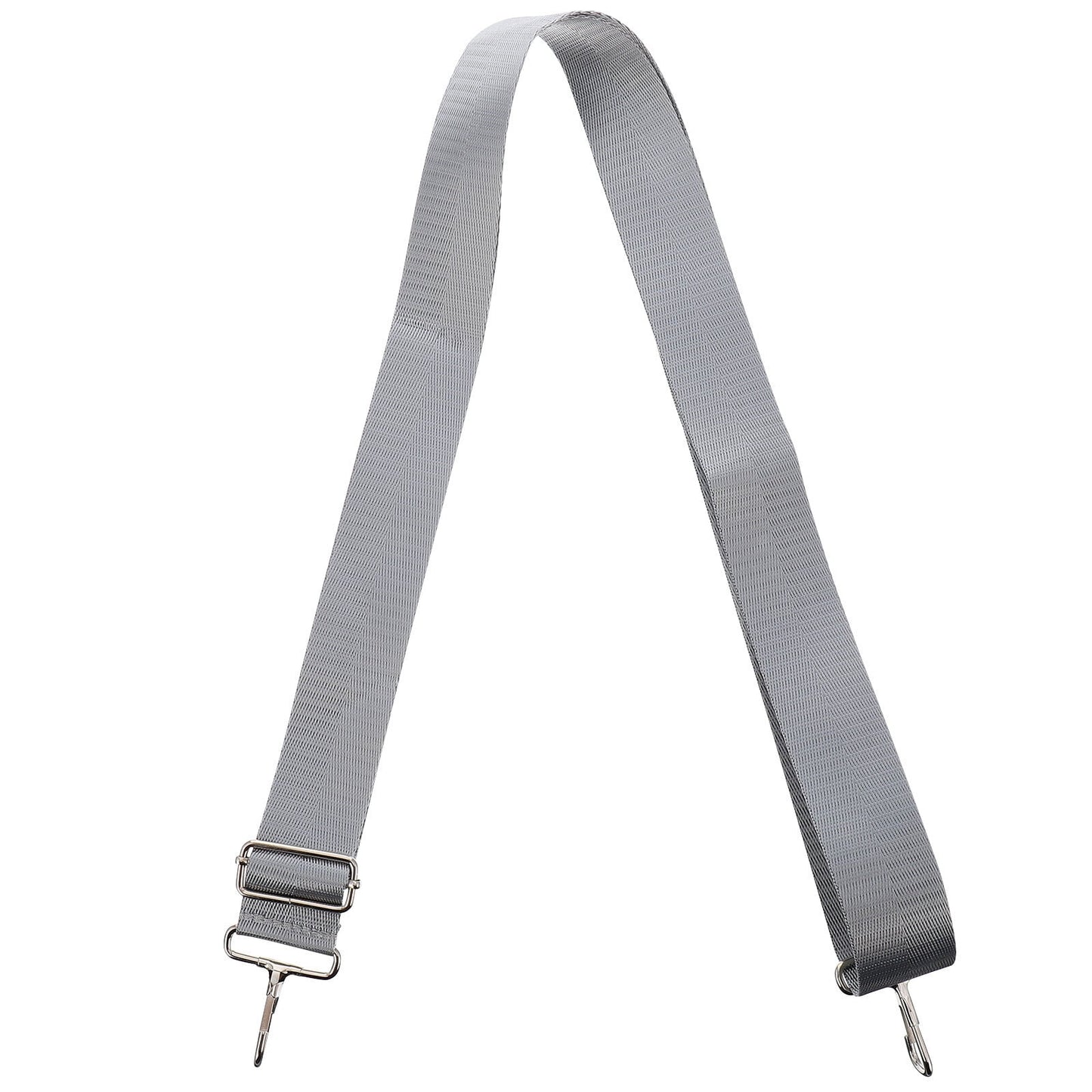 Ortofally Nylon Shoulder Strap, Bag Handbag Purse Replacement Strap, Adjustable Canvas Strap with Metal Hooks for Laptop Briefcase Messenger Bag/ Grey 150X3.8CM Gray