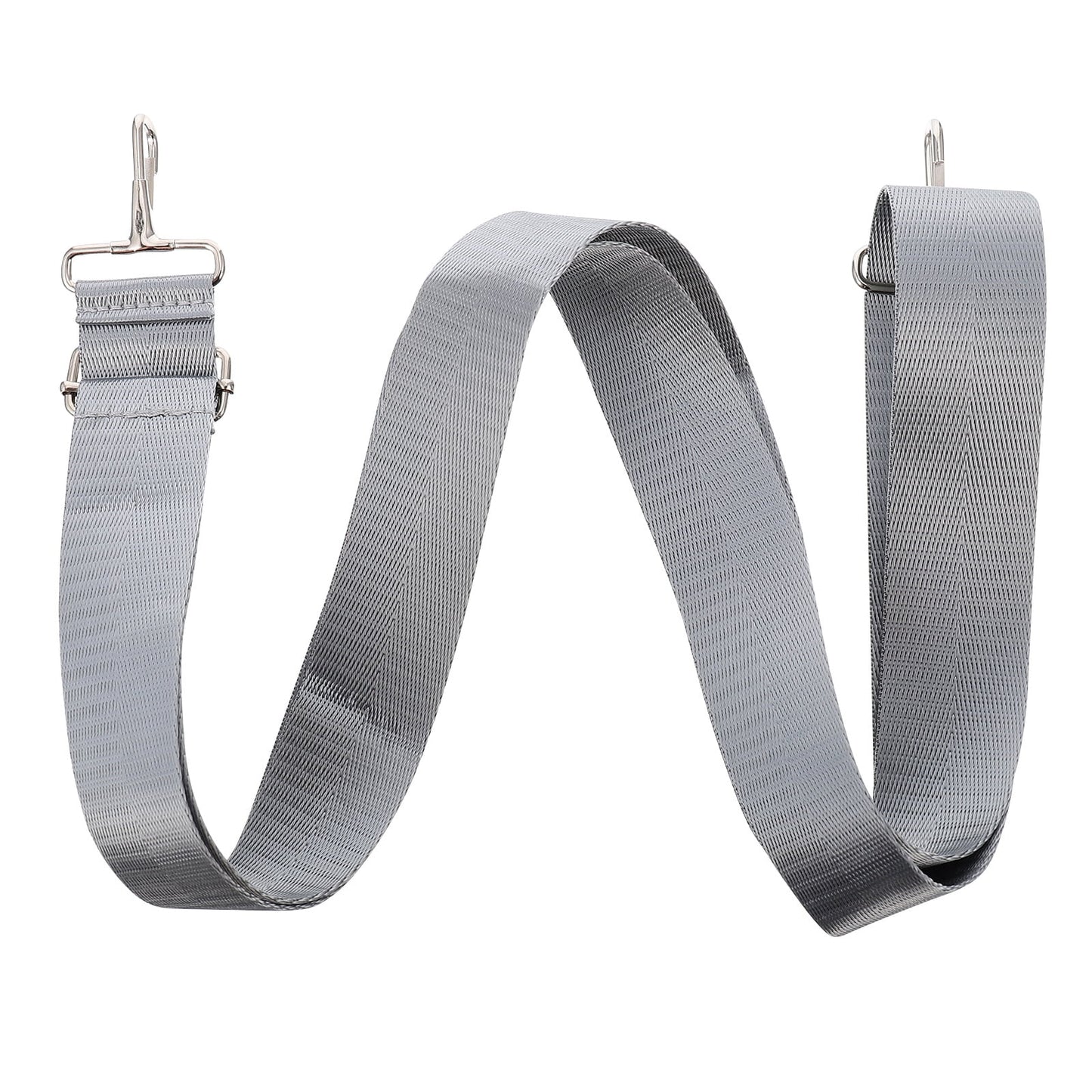 Ortofally Nylon Shoulder Strap, Bag Handbag Purse Replacement Strap, Adjustable Canvas Strap with Metal Hooks for Laptop Briefcase Messenger Bag/ Grey 150X3.8CM Gray