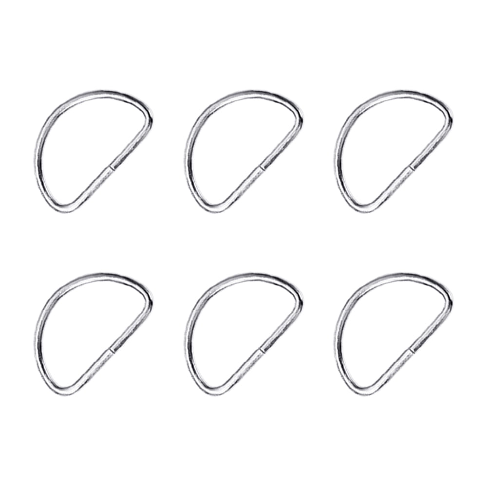 SWETRACE Handbag Hardware Small D Rings Multipurpose Metal for DIY Crafts Silver 20PCS Size 1 Silver