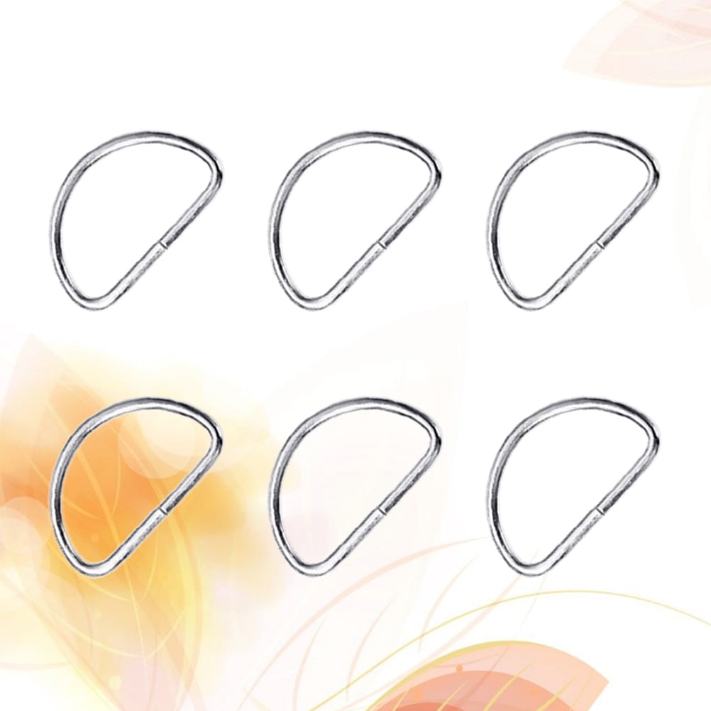 SWETRACE Handbag Hardware Small D Rings Multipurpose Metal for DIY Crafts Silver 20PCS Size 1 Silver