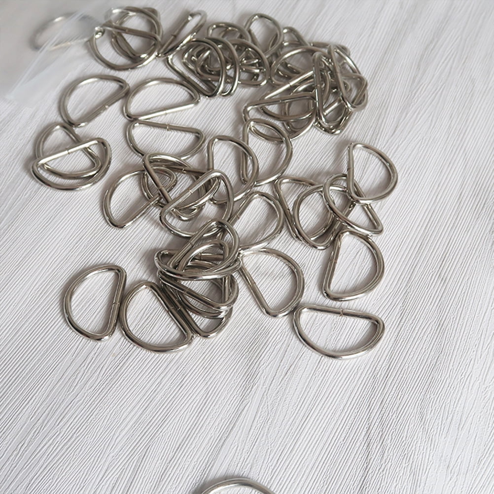 SWETRACE Handbag Hardware Small D Rings Multipurpose Metal for DIY Crafts Silver 20PCS Size 1 Silver