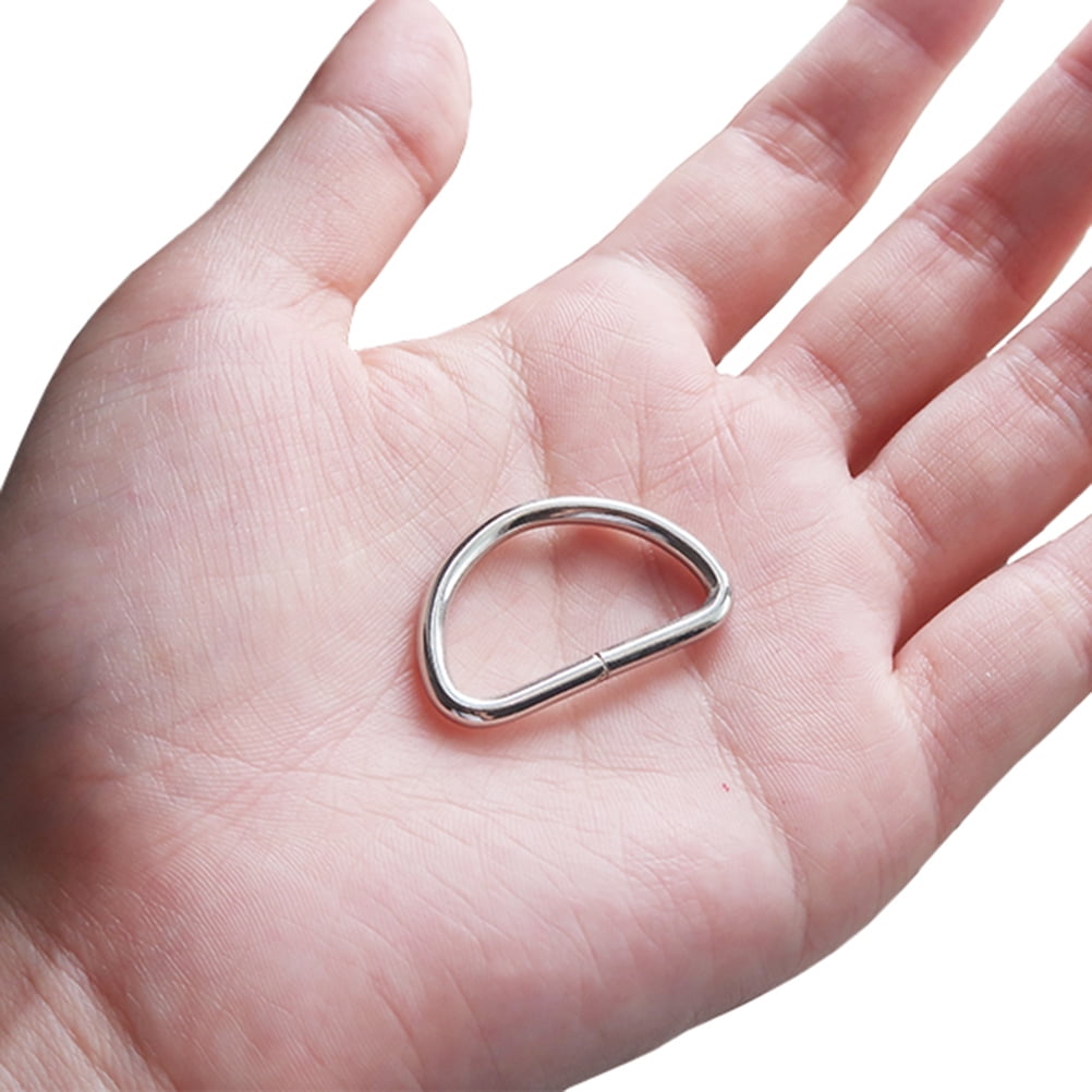 SWETRACE Handbag Hardware Small D Rings Multipurpose Metal for DIY Crafts Silver 20PCS Size 1 Silver