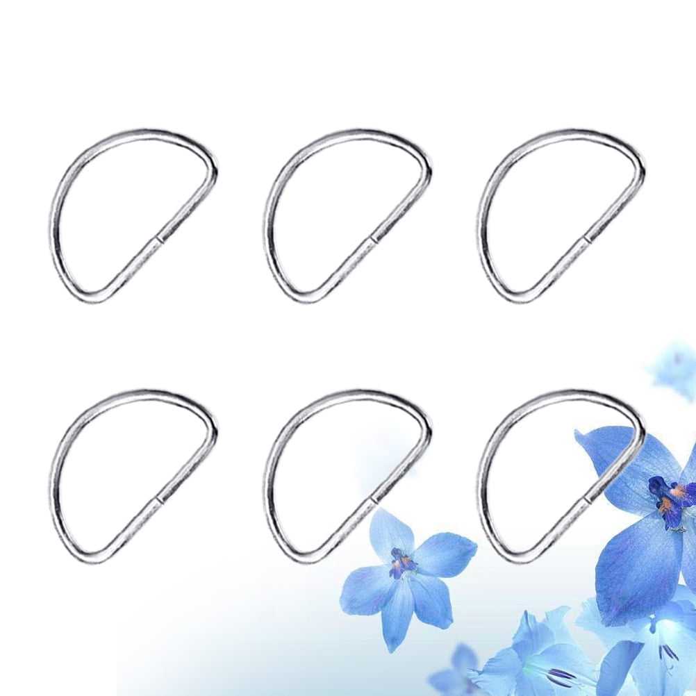 SWETRACE Handbag Hardware Small D Rings Multipurpose Metal for DIY Crafts Silver 20PCS Size 1 Silver