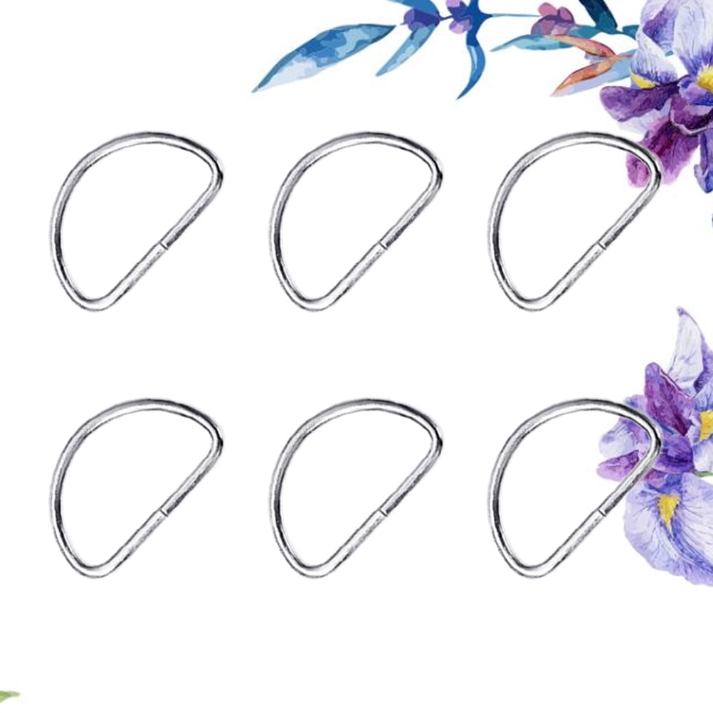 SWETRACE Handbag Hardware Small D Rings Multipurpose Metal for DIY Crafts Silver 20PCS Size 1 Silver