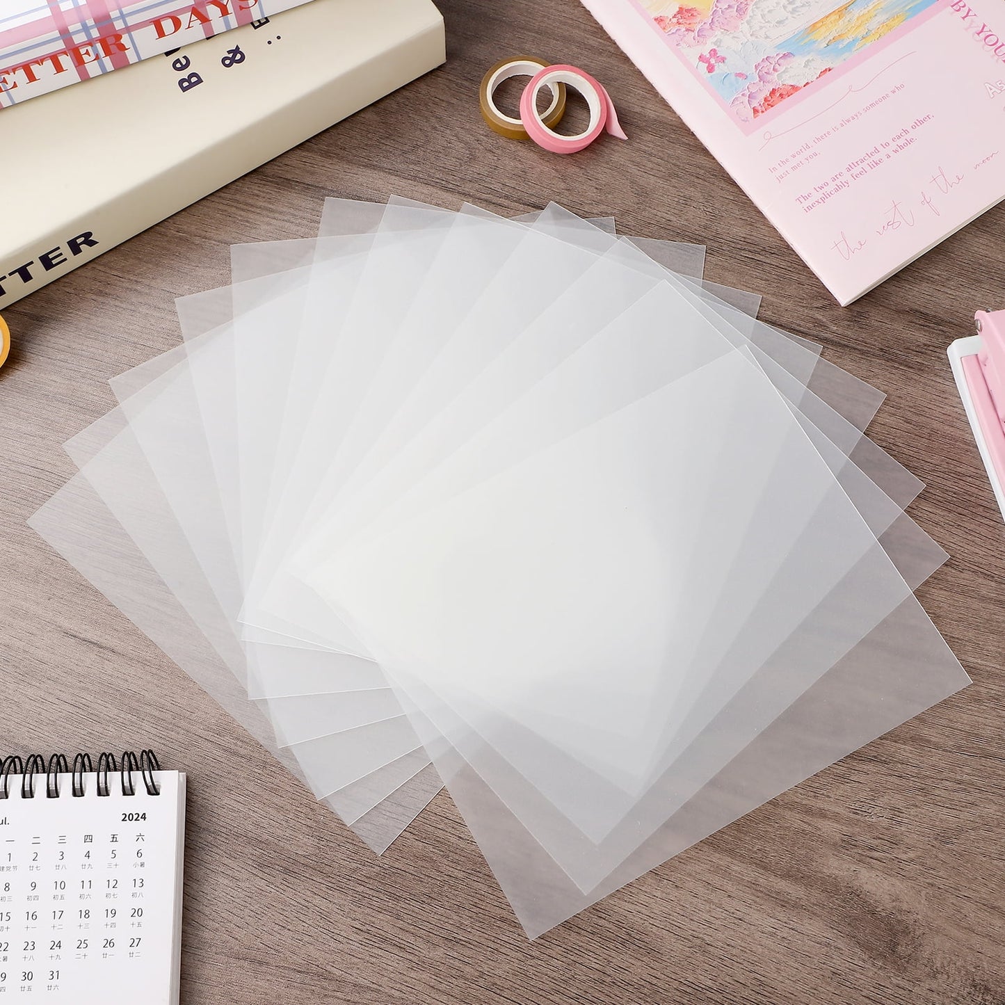 Ortofally 12pcs Blank Transparent Stencil DIY Square Template Blank Stencil Material for Home Shop Size 1 Transparent