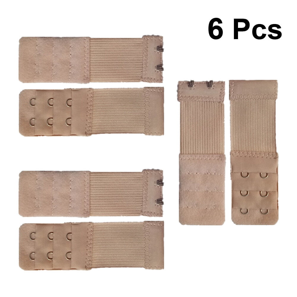 SWETRACE Bra Extension Buckle Polyester 6Pcs 3In Size 3 Beige