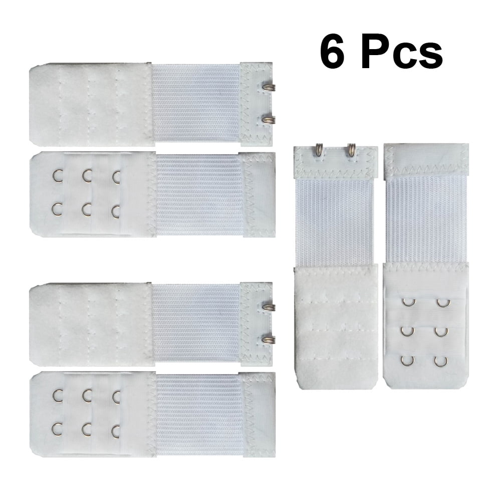SWETRACE Bra Extension Buckle Polyester 6Pcs 3In Size 4 White