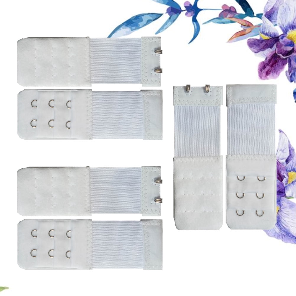 SWETRACE Bra Extension Buckle Polyester 6Pcs 3In Size 4 White