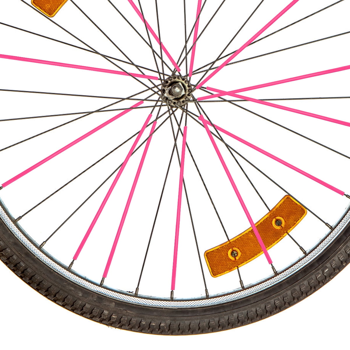Worgeous Bike Wheel Spoke Reflector for Night Safety Universal Design Reusable Plastic Yellow 1 Set 23.3X0.4X0.4CM Red