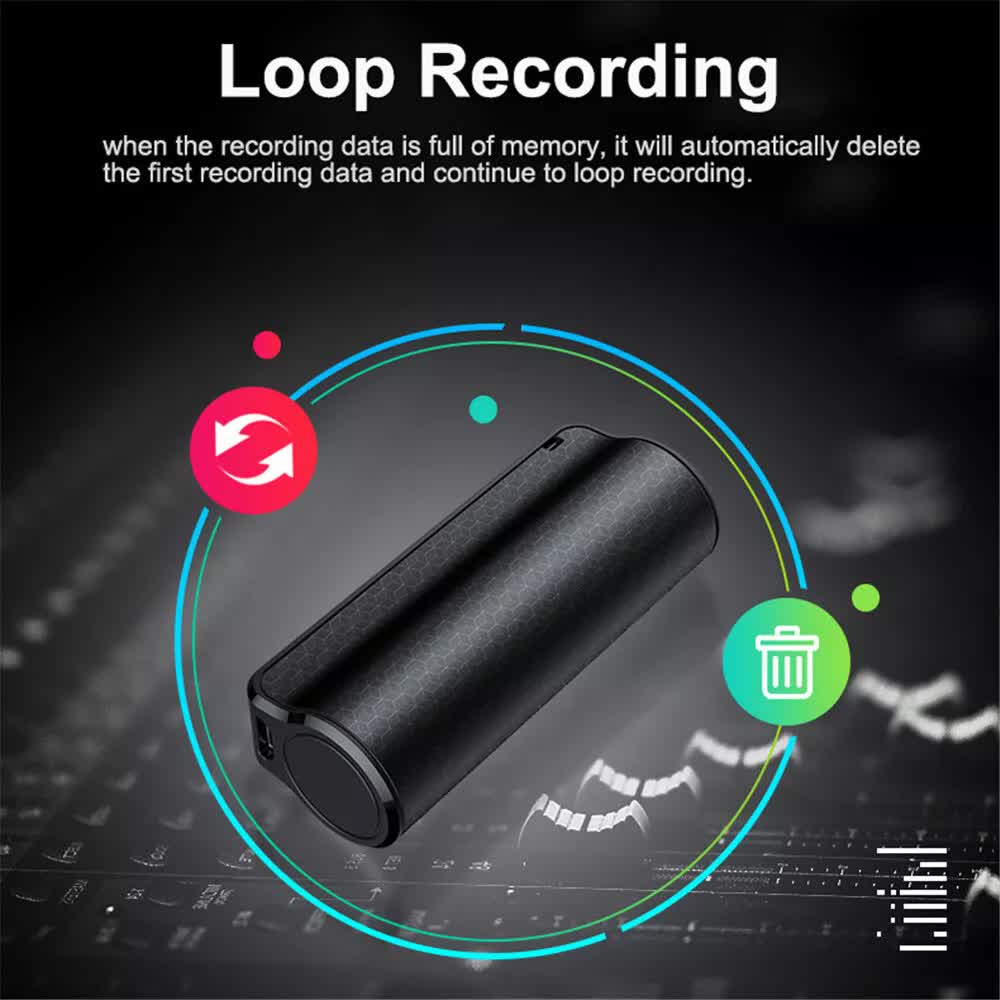 MP3 Spy Magnetic Recording Device Voice Activated Mini Audio Recorder Q70 US
