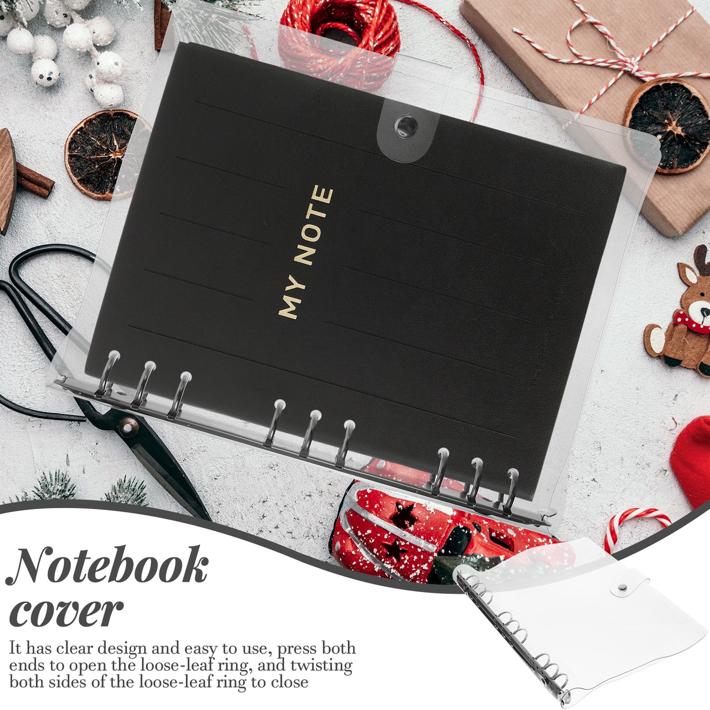 SWETRACE Planner Binder Cover For Notebook Protection 1Set 27X21.5X2.5CM Transparent