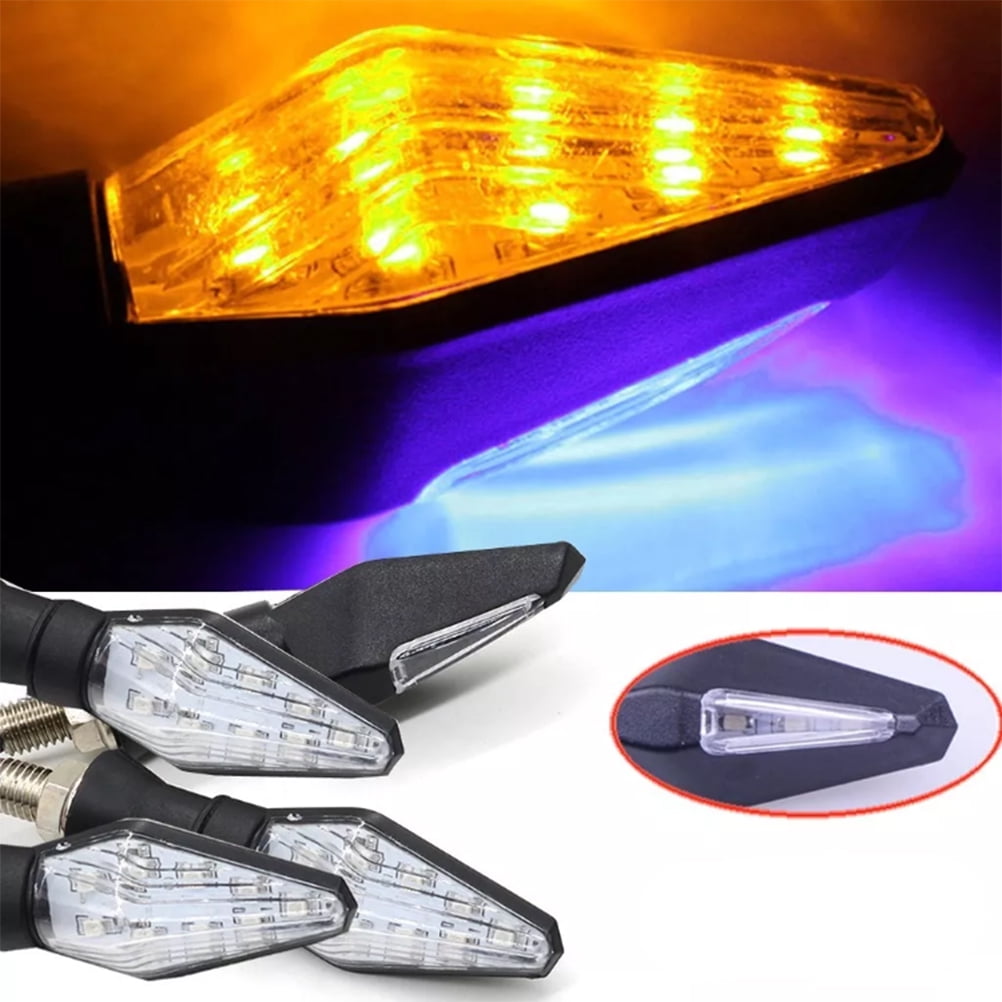 SWETRACE Rectangular Motorcycle Driving Lights Blue 4Pcs 4.1*1.1*0.9In For Vehicle Use Black