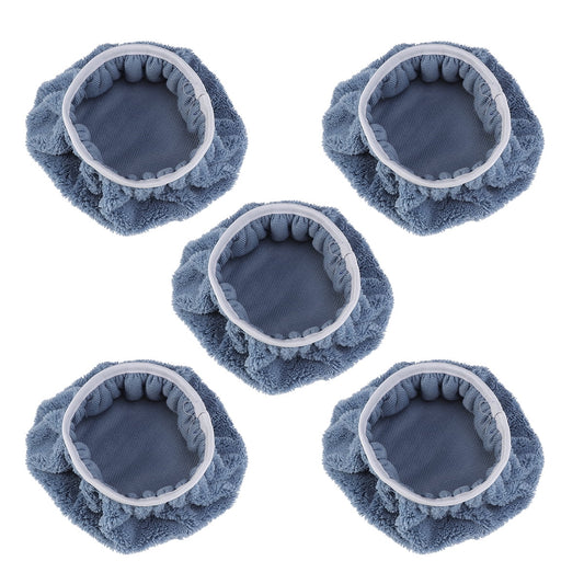 Ortofally 5 PCS Car Polishing Waxing Coral Fleece Bonnets Pads - 9-10 inch (Grey) Grey