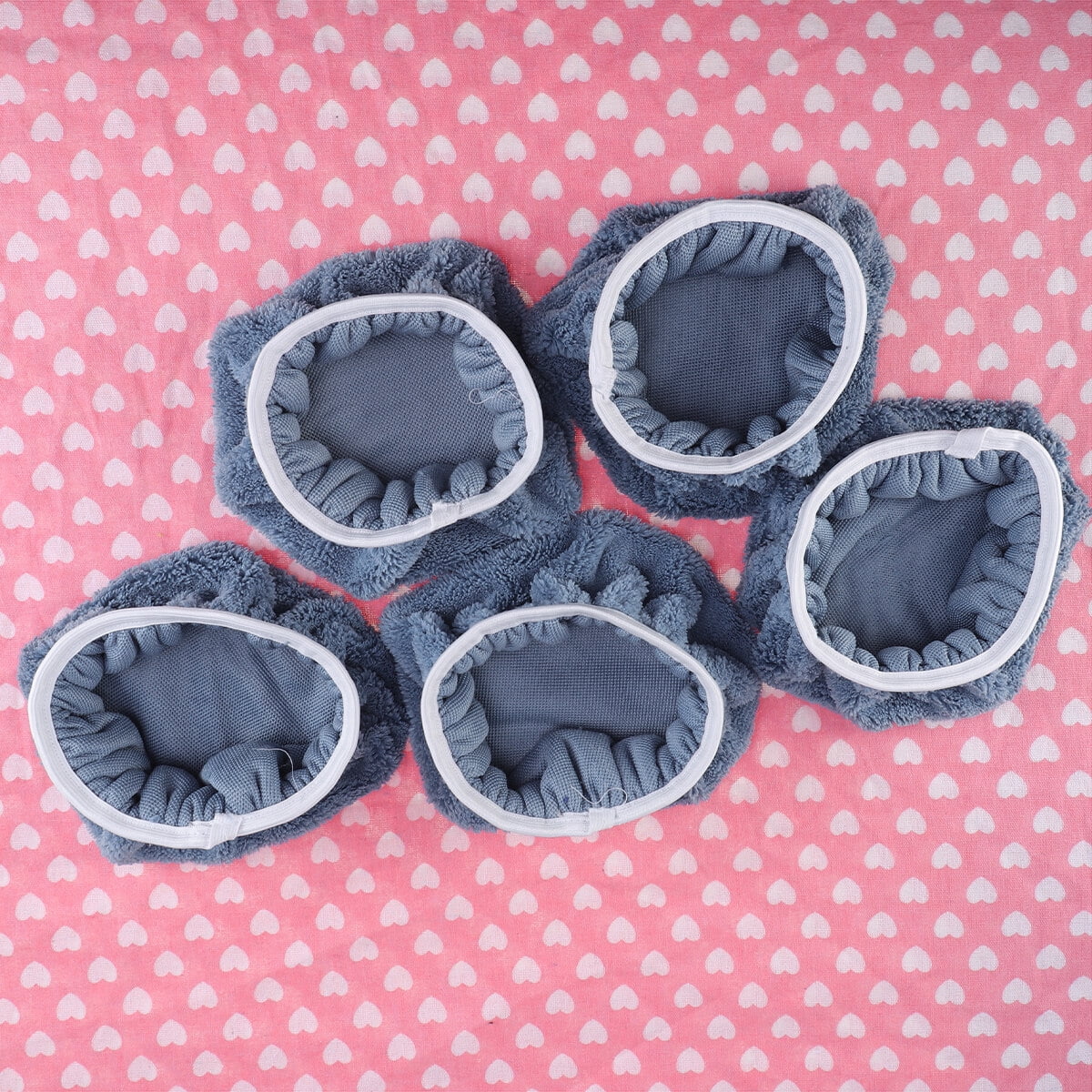Ortofally 5 PCS Car Polishing Waxing Coral Fleece Bonnets Pads - 9-10 inch (Grey) Grey
