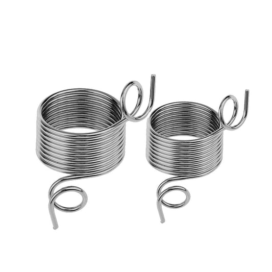 Ortofally 2 Pcs DIY Yarn Strand Guide Metal Yarn Threader Finger Ring Wool Thread Thimble Knitting Sewing Accessories Wool Weaving Tool (Large and Small Style) 1.9X1.1X1.1cm Silver