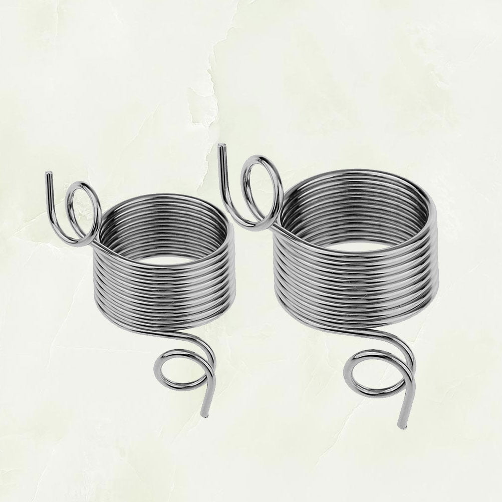 Ortofally 2 Pcs DIY Yarn Strand Guide Metal Yarn Threader Finger Ring Wool Thread Thimble Knitting Sewing Accessories Wool Weaving Tool (Large and Small Style) 1.9X1.1X1.1cm Silver