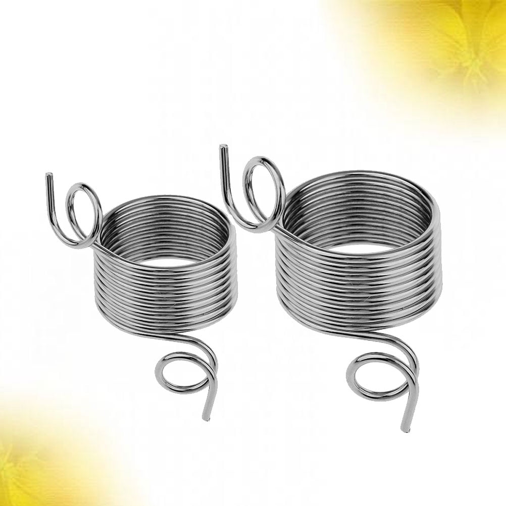 Ortofally 2 Pcs DIY Yarn Strand Guide Metal Yarn Threader Finger Ring Wool Thread Thimble Knitting Sewing Accessories Wool Weaving Tool (Large and Small Style) 1.9X1.1X1.1cm Silver