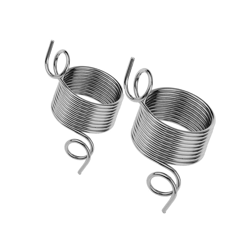 Ortofally 2 Pcs DIY Yarn Strand Guide Metal Yarn Threader Finger Ring Wool Thread Thimble Knitting Sewing Accessories Wool Weaving Tool (Large and Small Style) 1.9X1.1X1.1cm Silver