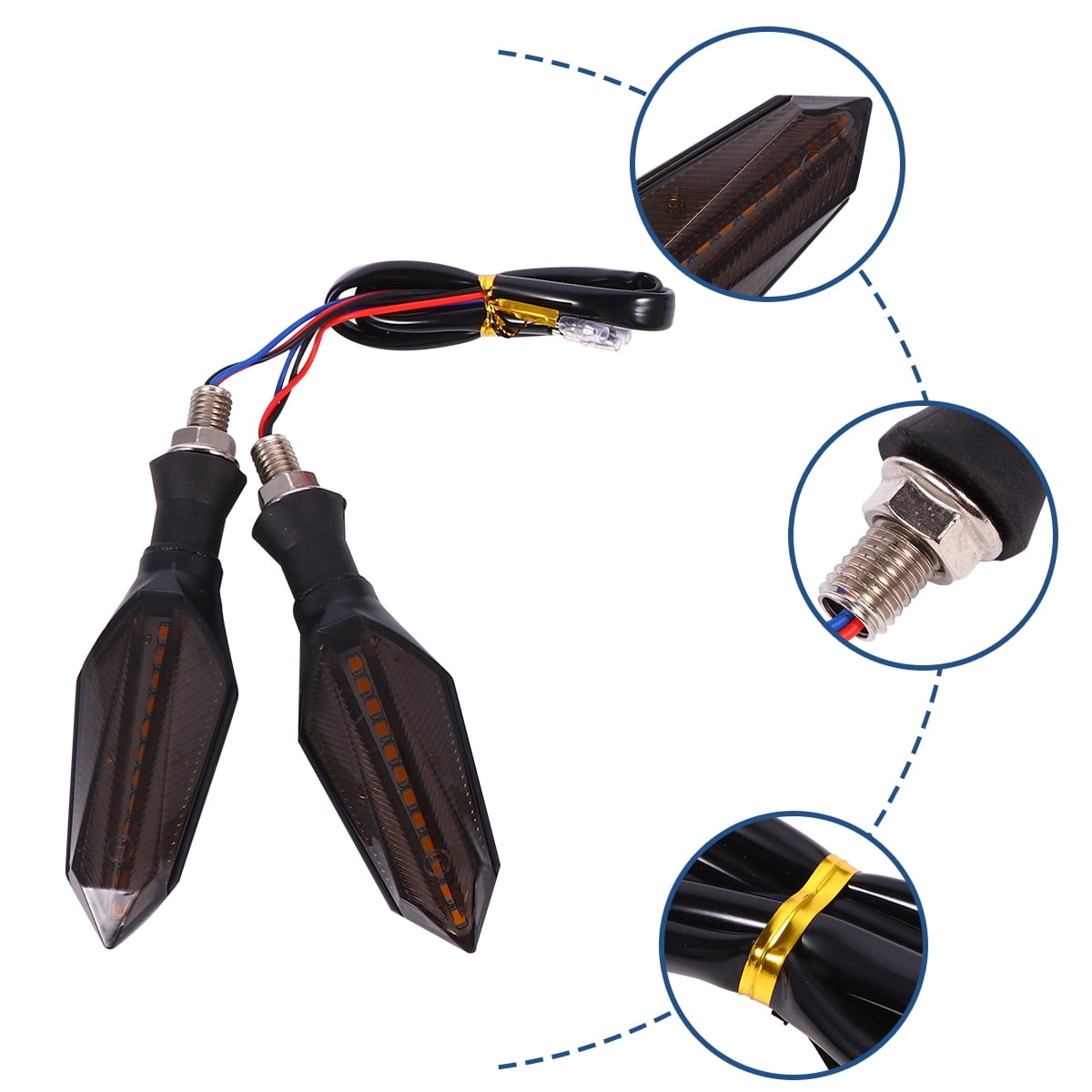 SWETRACE Motorcycle Indicators Blinker Abs 4Pcs Blue