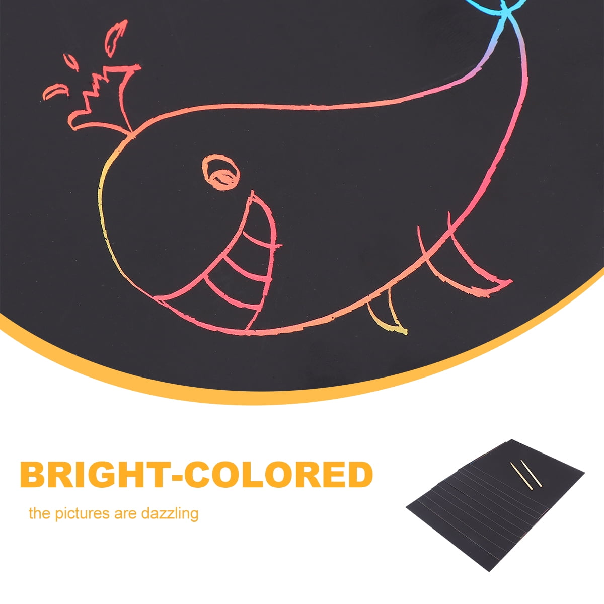 Ortofally 2 Pack of 10pcs Scratch Paper Scratching Drawing Paper Black Scratch Crafts Notes Boards Scratch Supplies 30X21cm Black