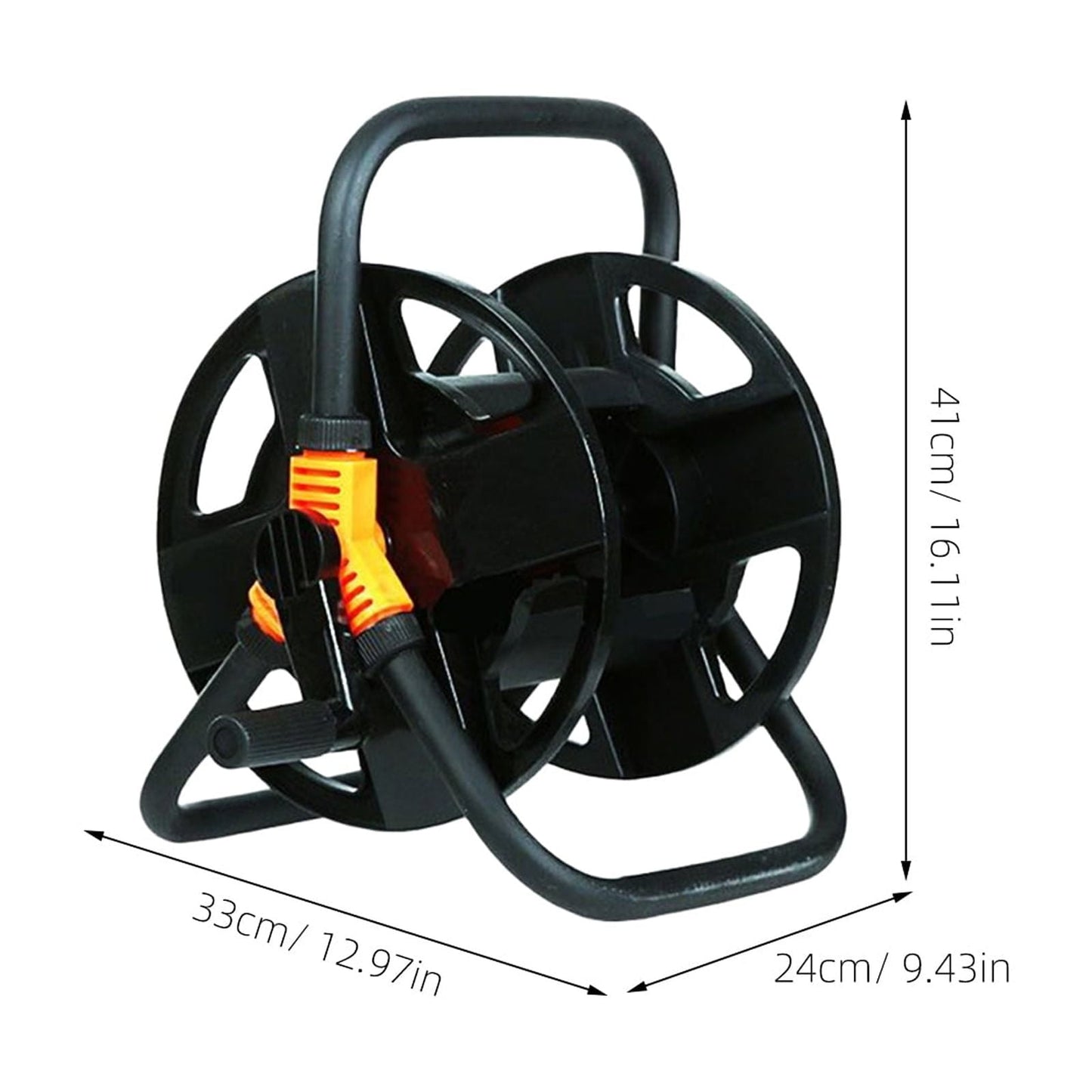 SWETRACE Garden Water Hose Reel Hose Reel Black Stainless Steel 1Pcs