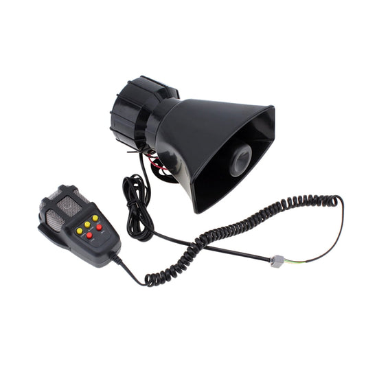 Ortofally 100W 12V 5 Sound Square Opening Electric Horn Loud Speaker Warning Alarm for Car Moped Motorcycle (Black) Black