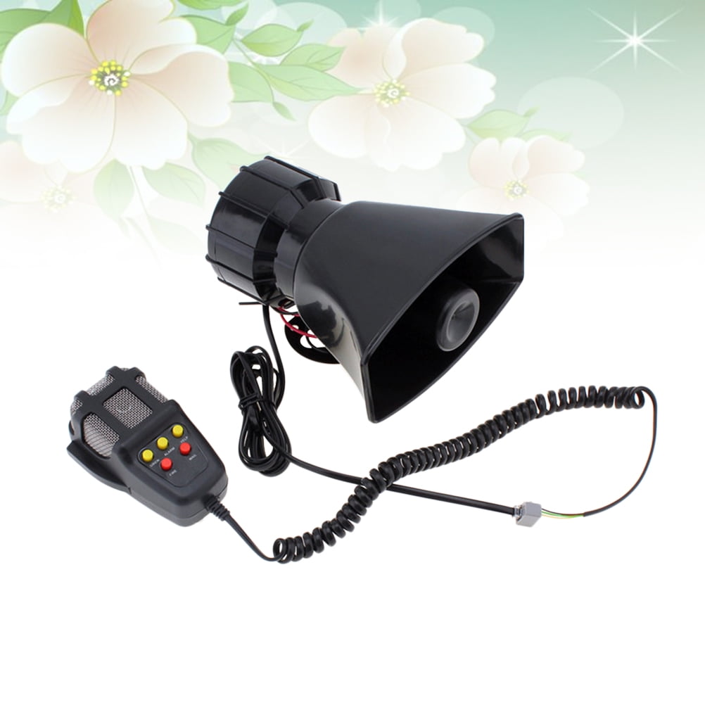 Ortofally 100W 12V 5 Sound Square Opening Electric Horn Loud Speaker Warning Alarm for Car Moped Motorcycle (Black) Black
