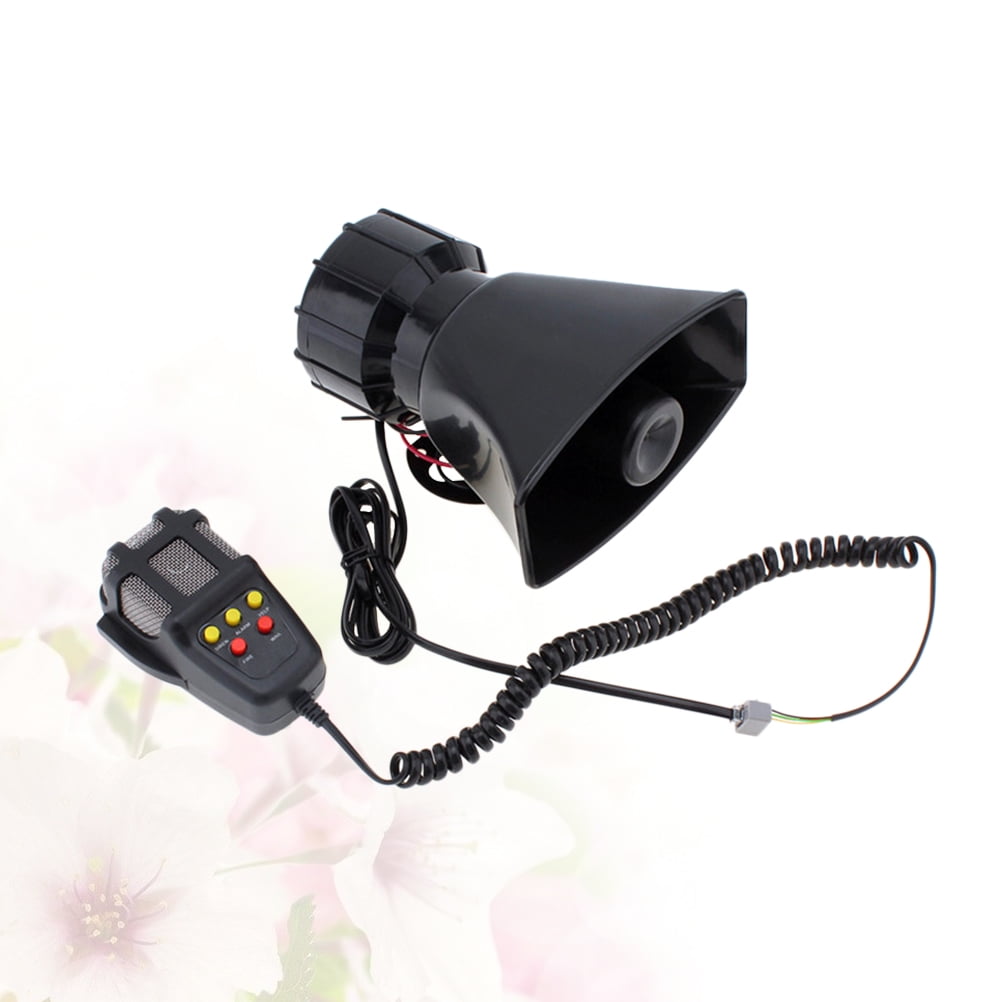 Ortofally 100W 12V 5 Sound Square Opening Electric Horn Loud Speaker Warning Alarm for Car Moped Motorcycle (Black) Black