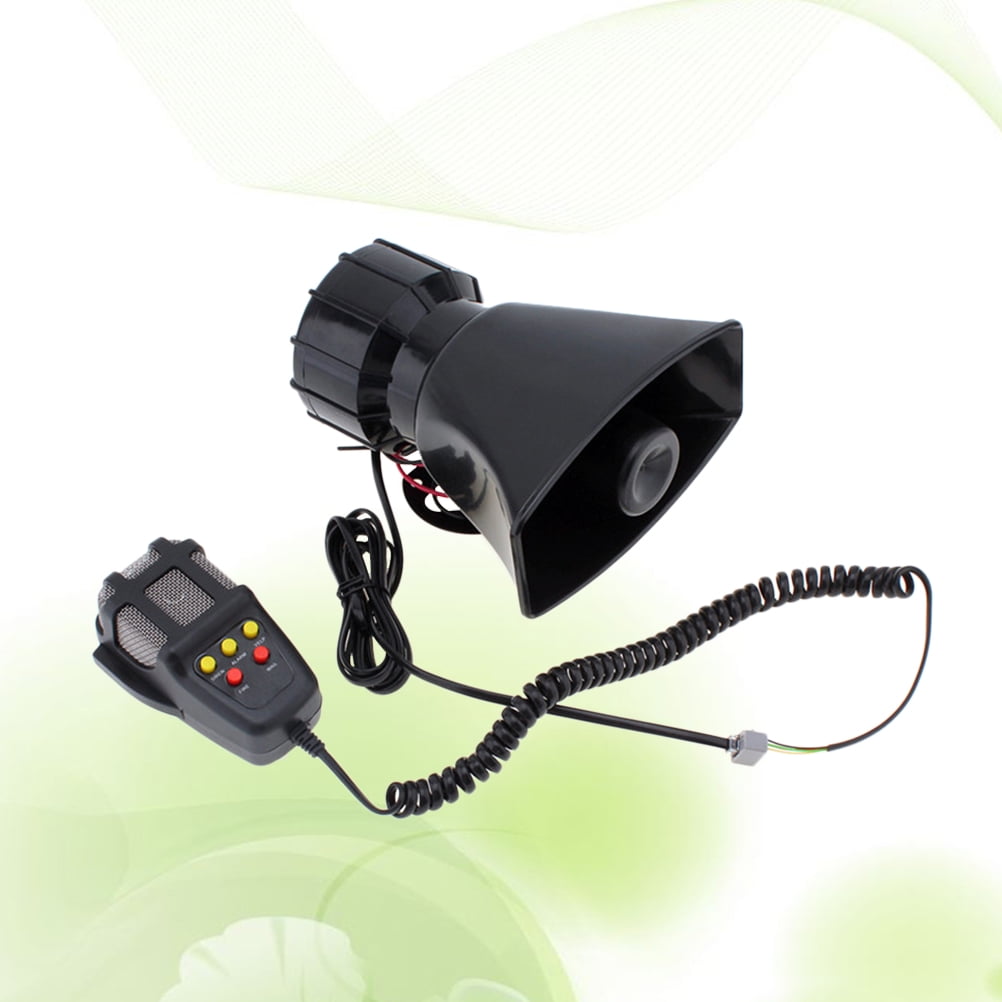 Ortofally 100W 12V 5 Sound Square Opening Electric Horn Loud Speaker Warning Alarm for Car Moped Motorcycle (Black) Black