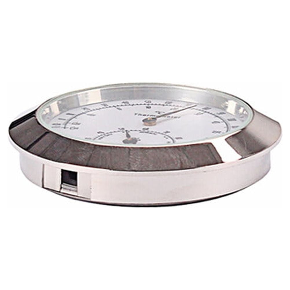 Worgeous Musical Instrument Hygrometer Round Violin Humidity Temperature Gauge Silver