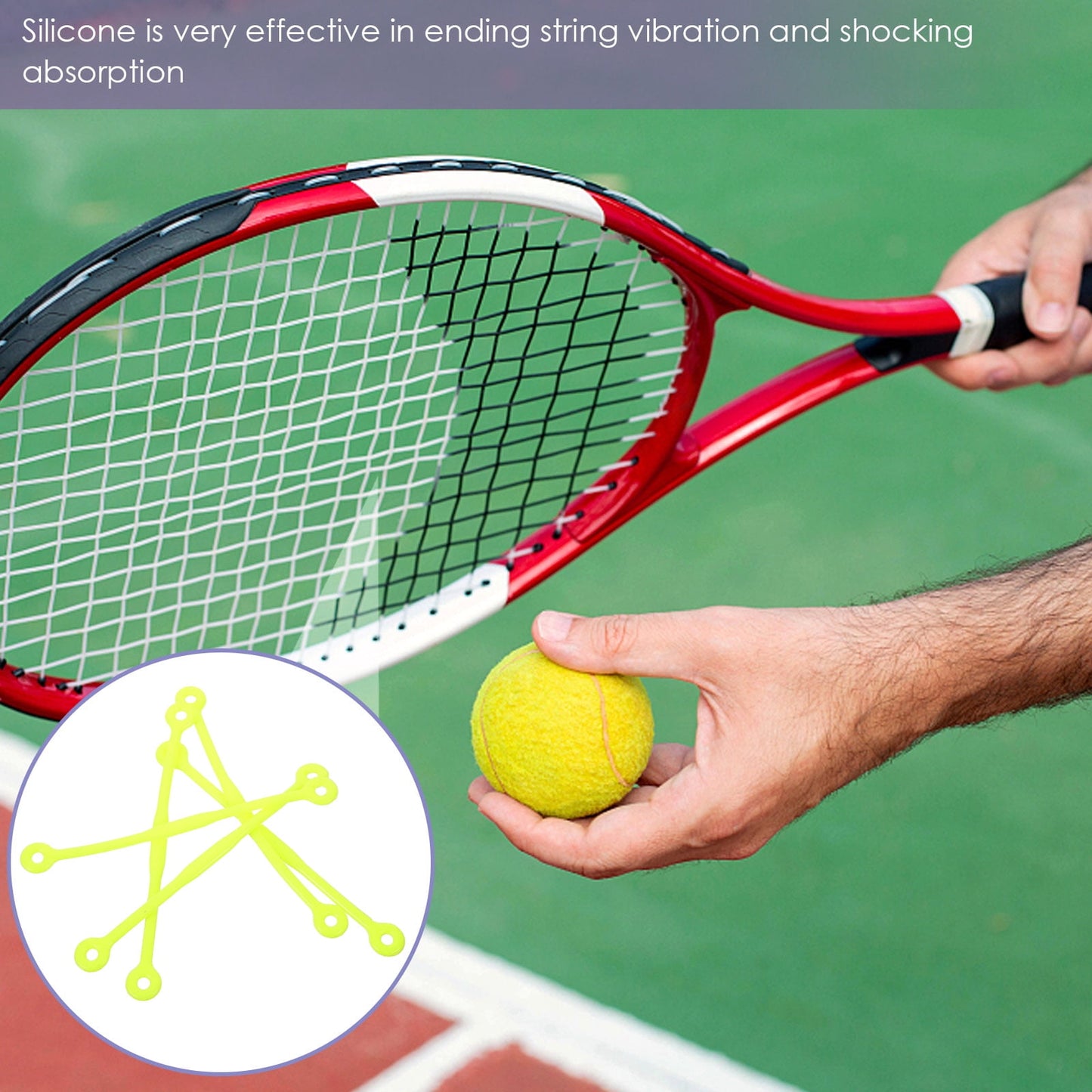 SWETRACE Tennis Dampeners for Racquet Green 5Pcs 12x0.39in