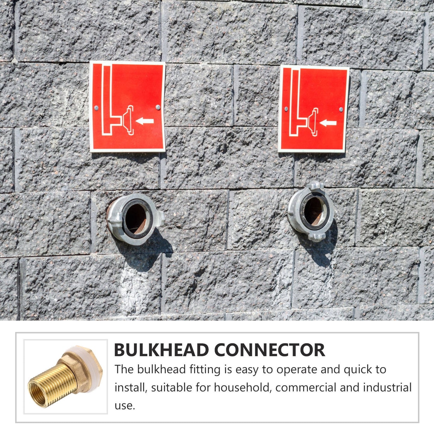 Worgeous Brass Bulkhead Fitting for Water Tank Easy Install Water Inlet Outlet Connector Golden 1/2 Inch