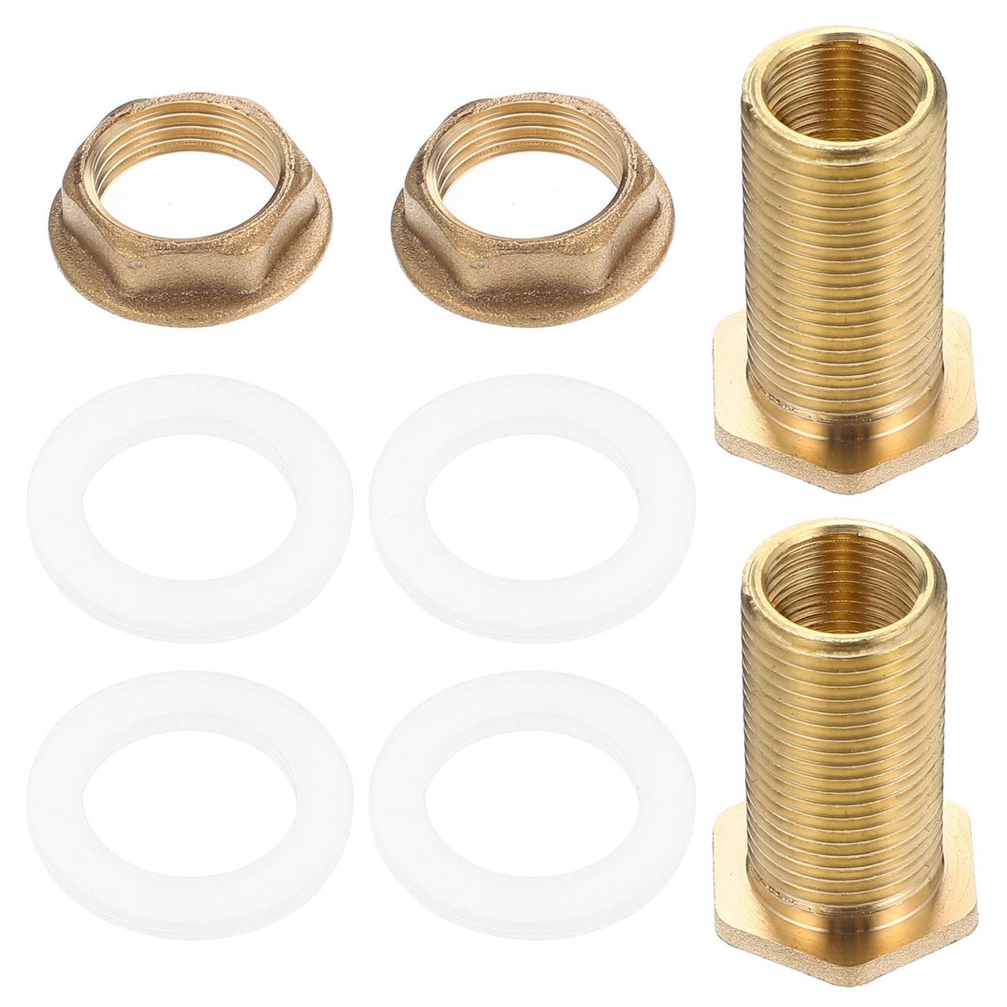 Worgeous Brass Bulkhead Fitting for Water Tank Easy Install Water Inlet Outlet Connector Golden 1/2 Inch