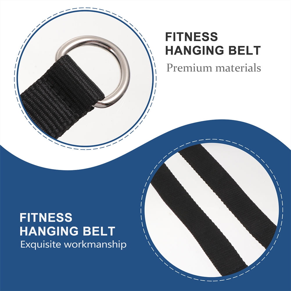 Worgeous 3 Pcs Fitness Horizontal Bar Strap Hanging Training Belt Pull Ups Black