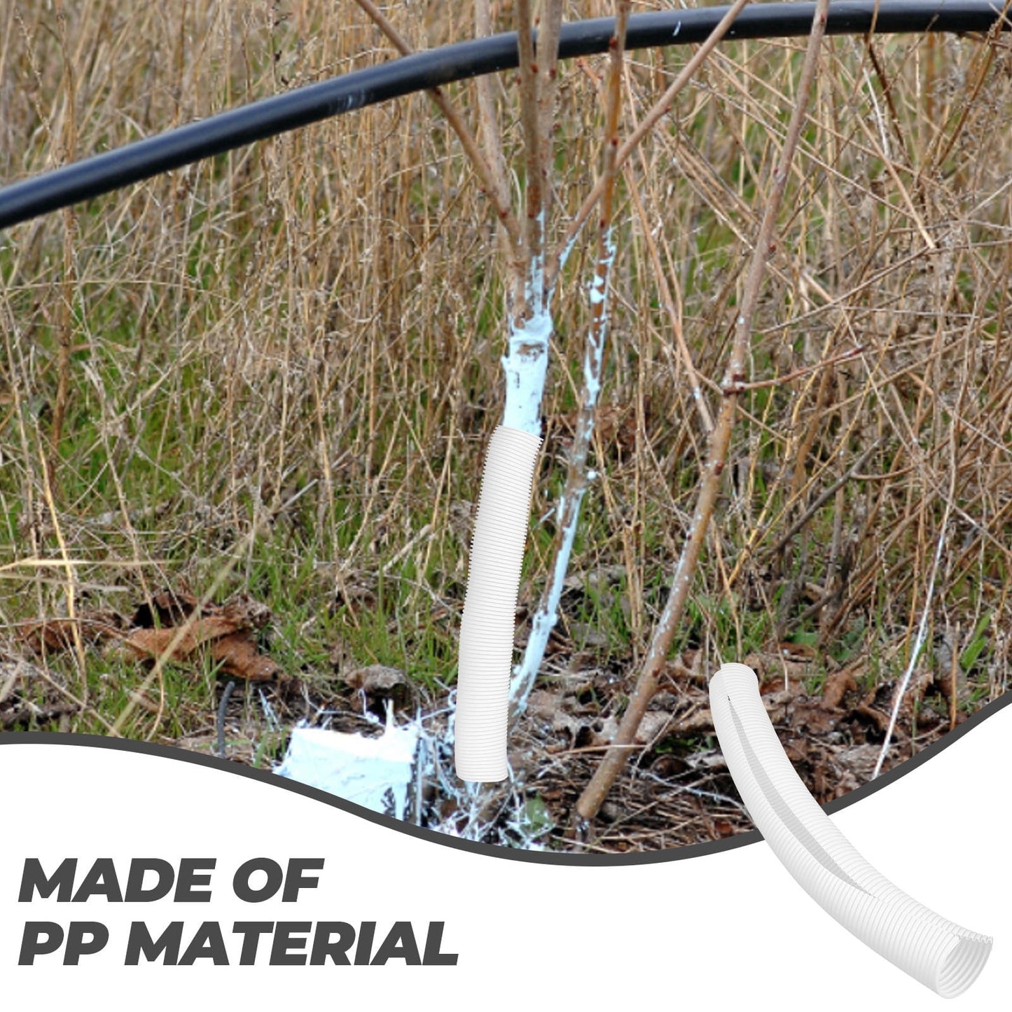 SWETRACE Tree Protect Tree Trunk Protector Guard White PP Material 6Pcs 15.7X2.0X2.0In