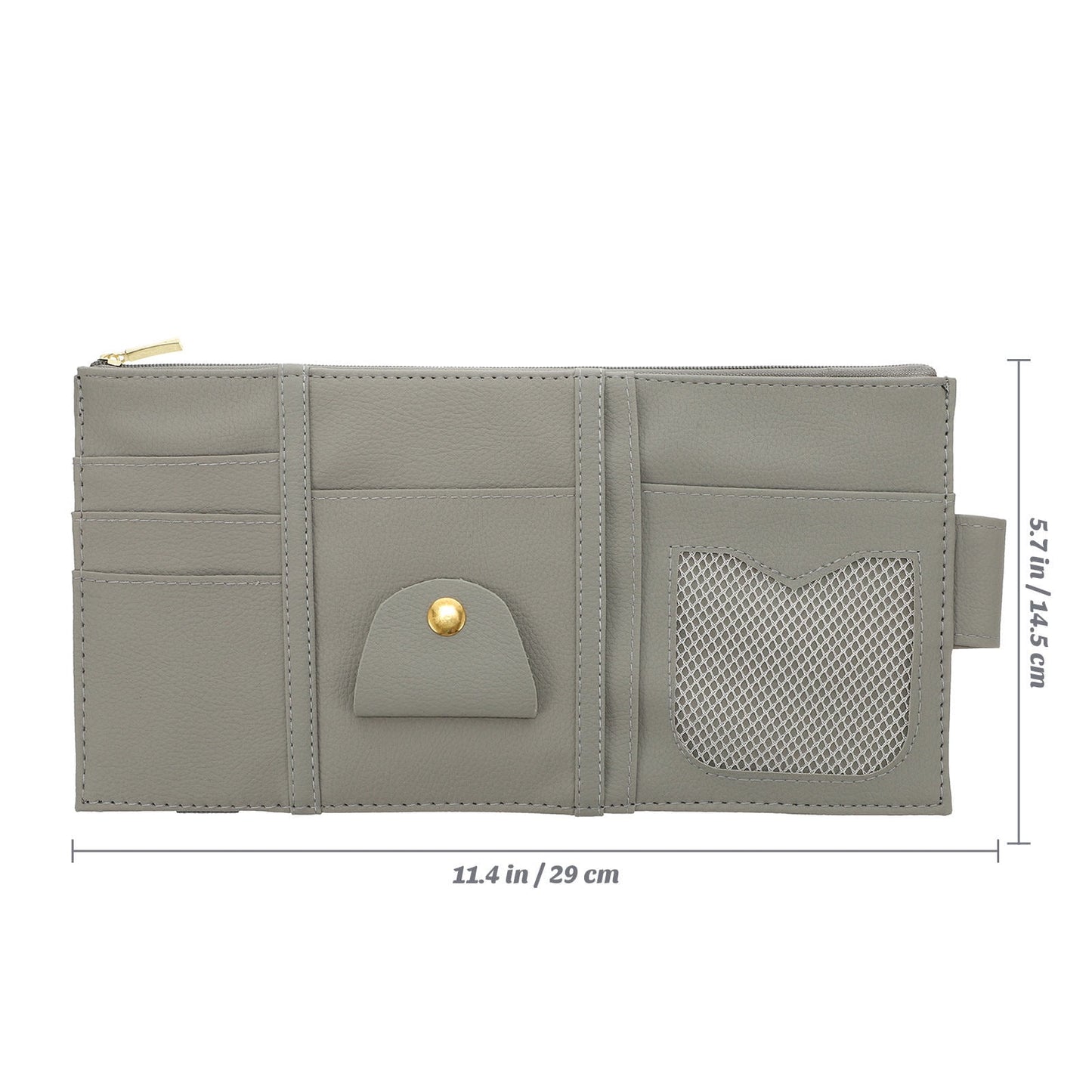 Worgeous ID Storage Bag Visor Organizer Sun Automotive Car Pocket Grey