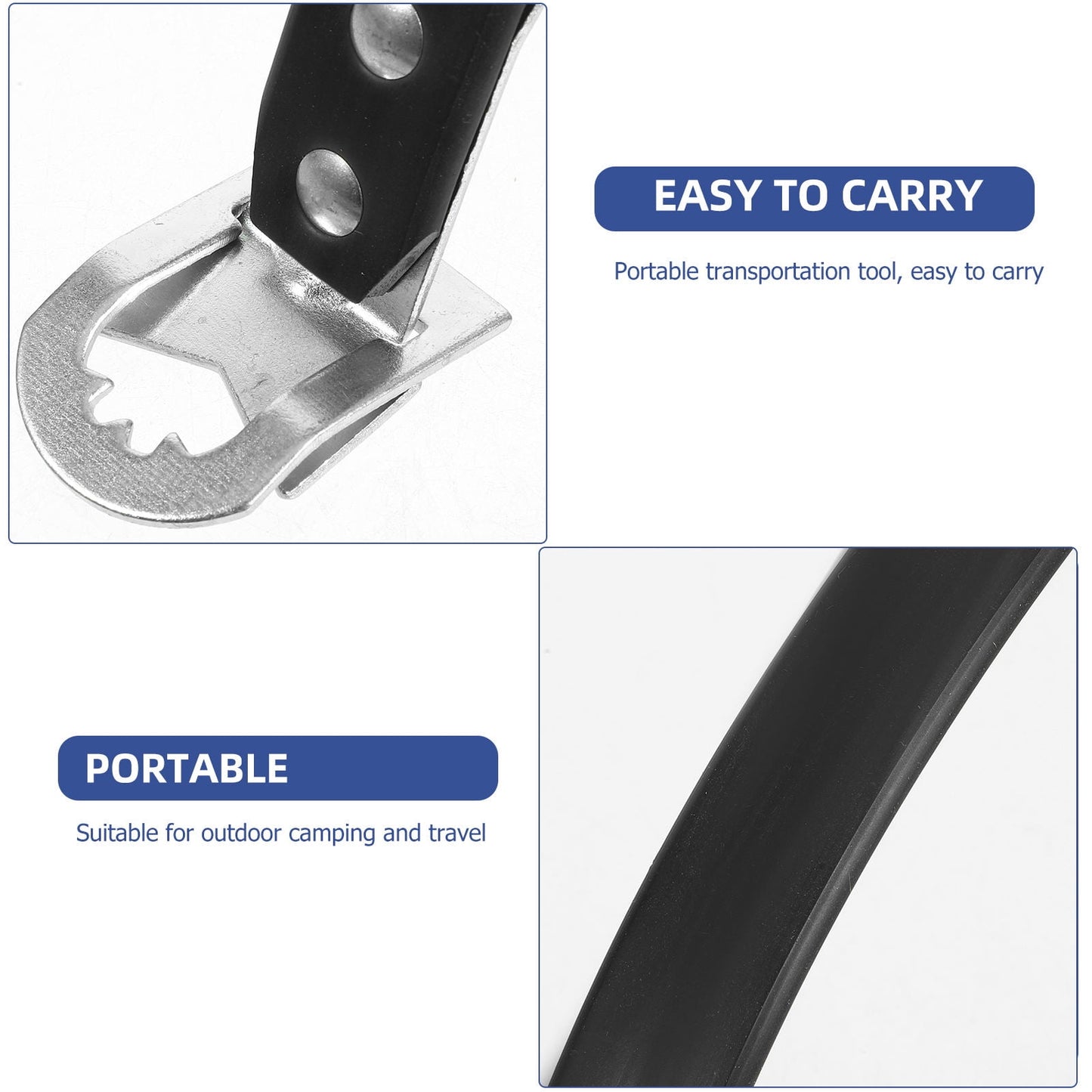 Worgeous 2 Pcs Battery Portable Handle Carrying Strap Automotive Carrier Black
