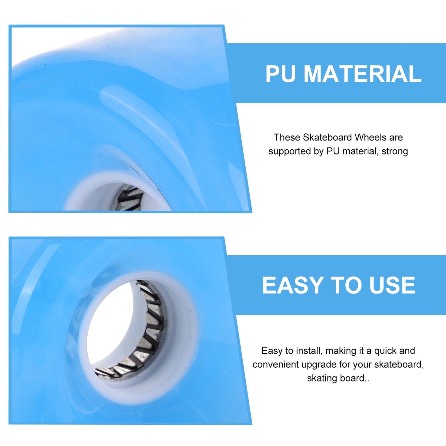 SWETRACE Non-slip Skateboard Wheel Transparent Pu 2Pcs 2.36X2.36X1.57in