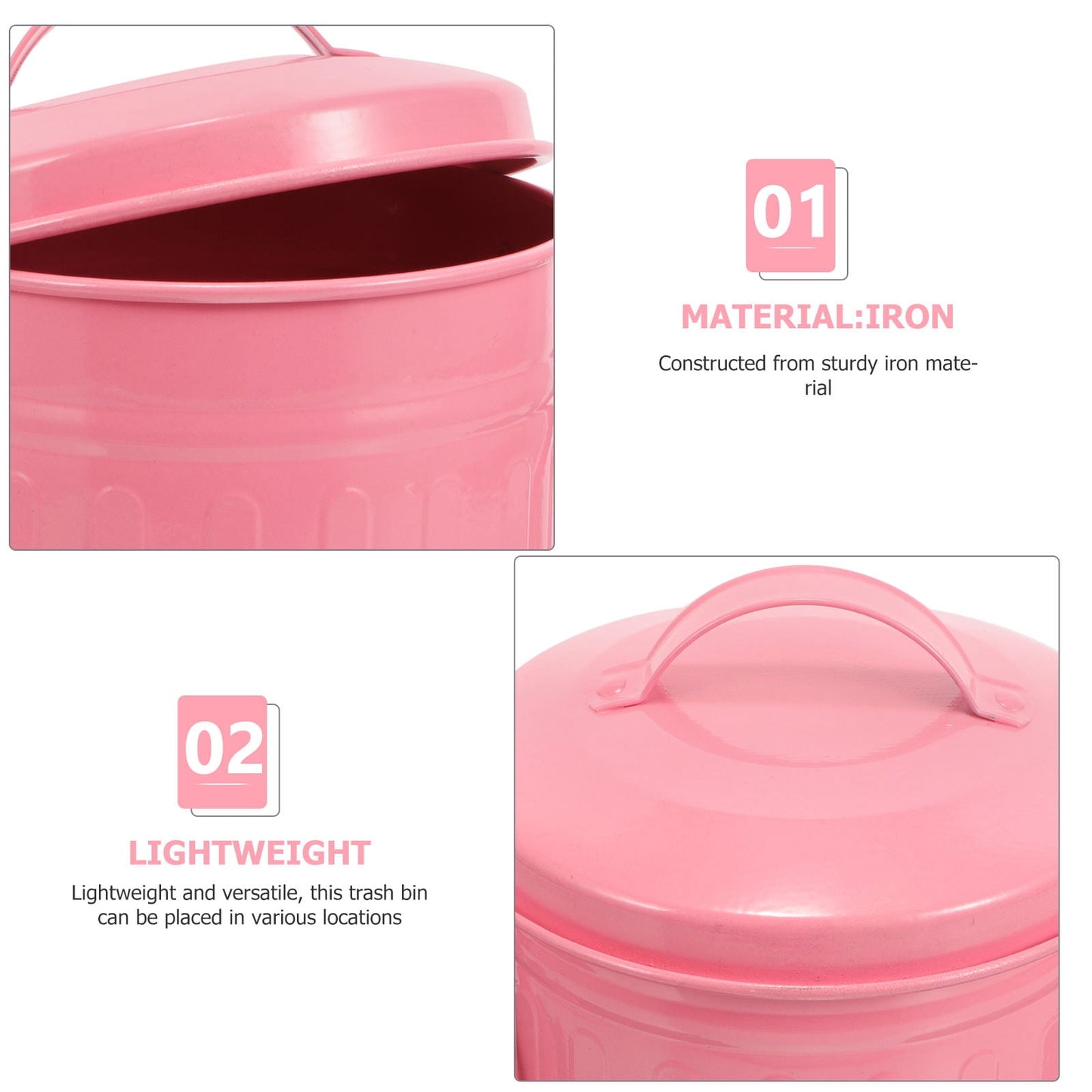 SWETRACE Small Trash Bin With Lid Pink 1Pcs