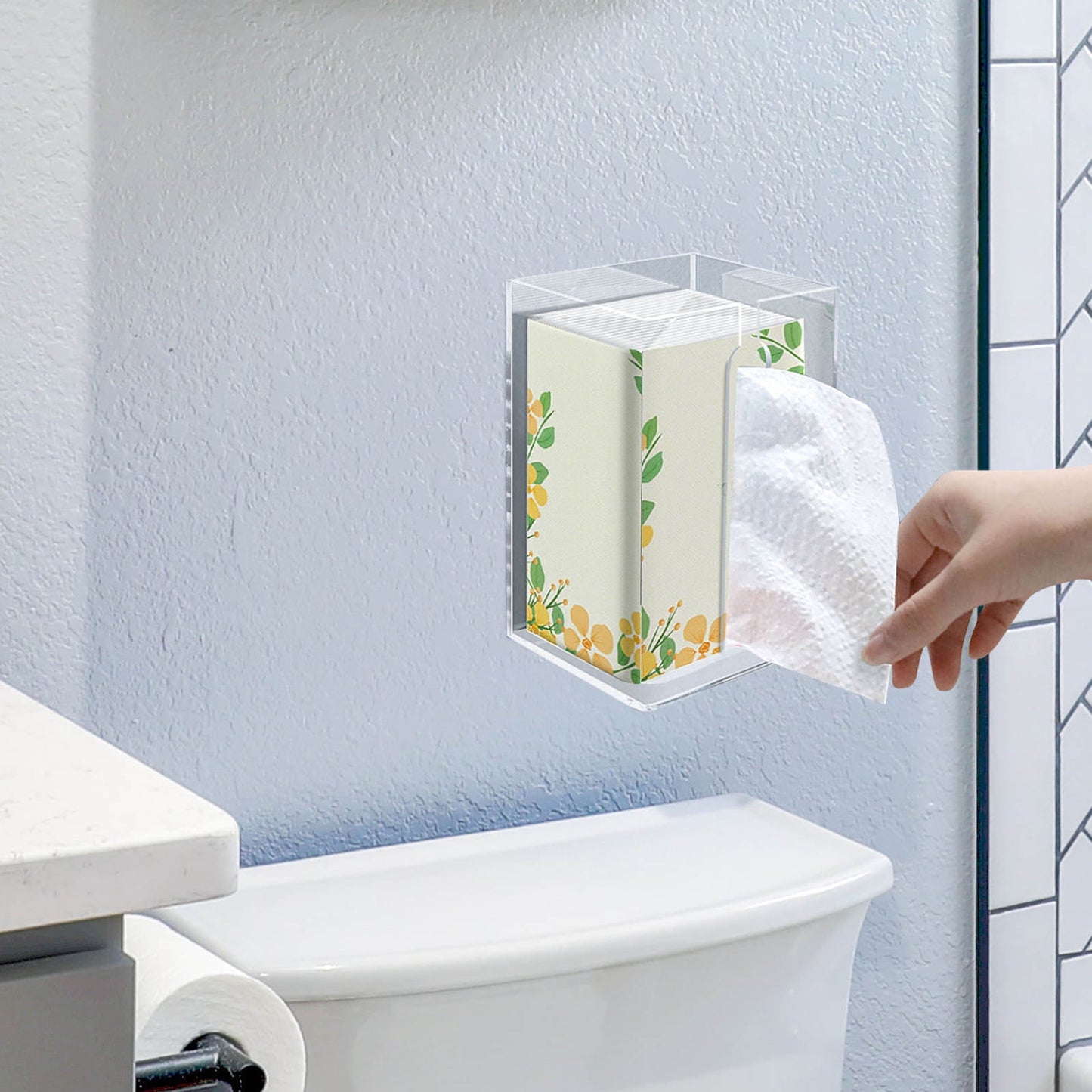 Worgeous Wall Hanging Paper Box Tissue Container Tissues Towel Mount Transparent