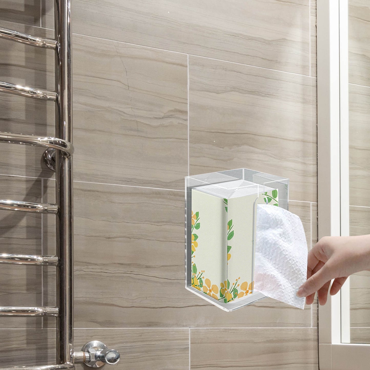 Worgeous Wall Hanging Paper Box Tissue Container Tissues Towel Mount Transparent