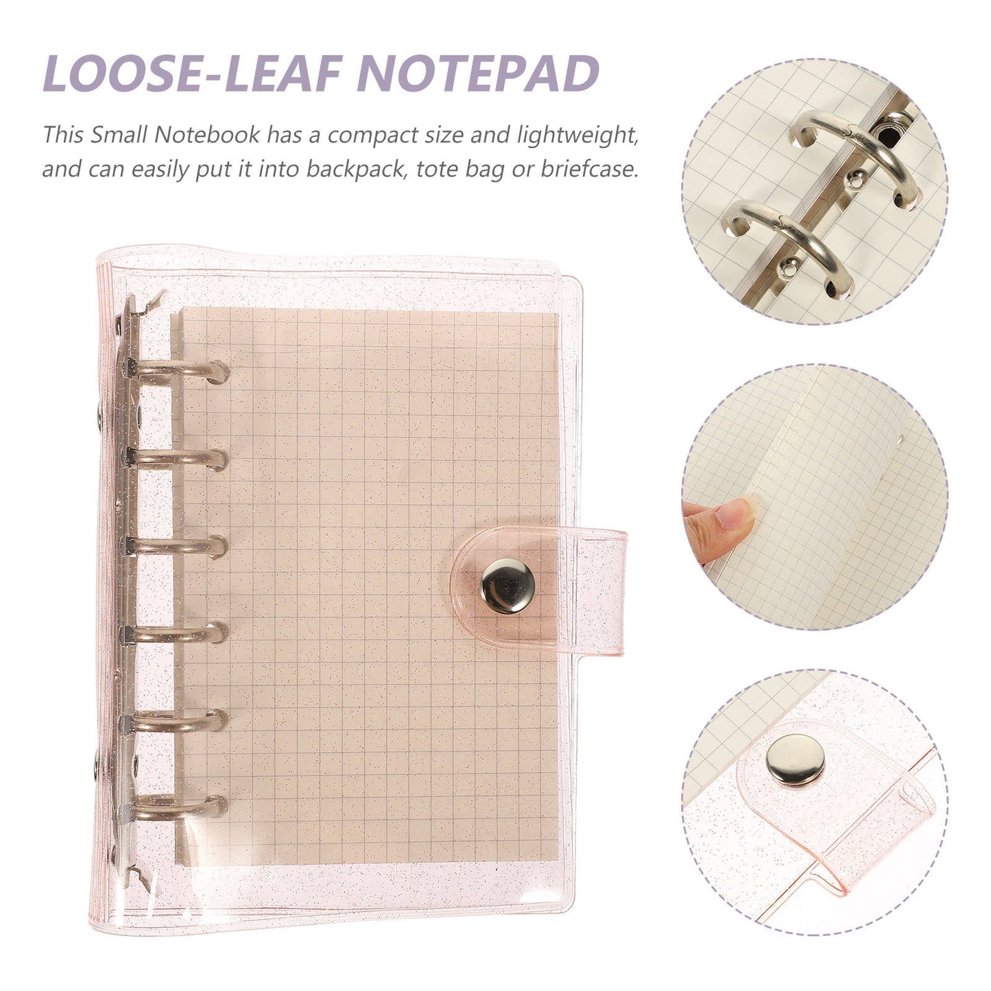 Worgeous Pink Small Notepad with PVC Material for Office Use Lightweight Compact Size 4.5 x 3 Inches