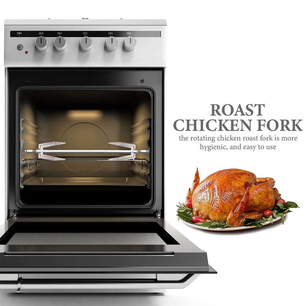 Worgeous 2 Pcs Roast Chicken String Rotisseries Fork Roasted Grilled Silver