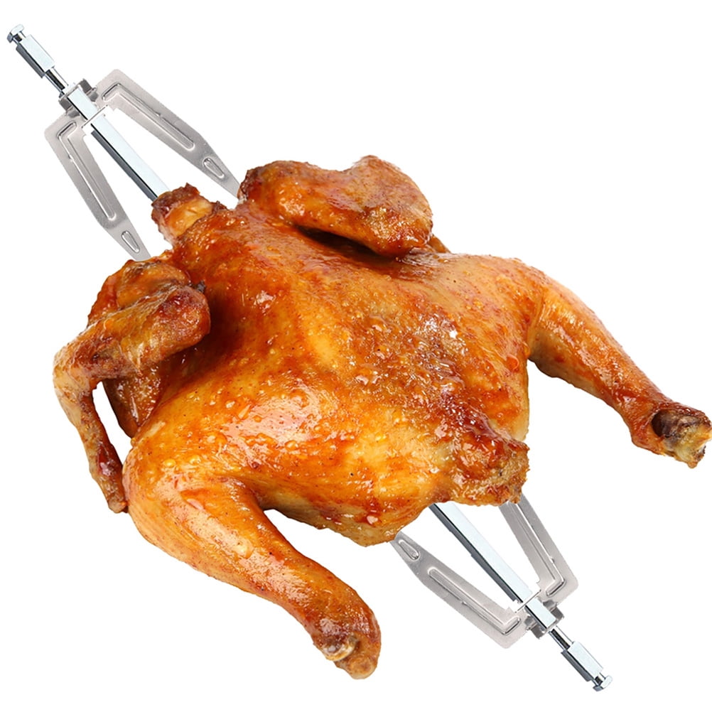 Worgeous 2 Pcs Roast Chicken String Rotisseries Fork Roasted Grilled Silver