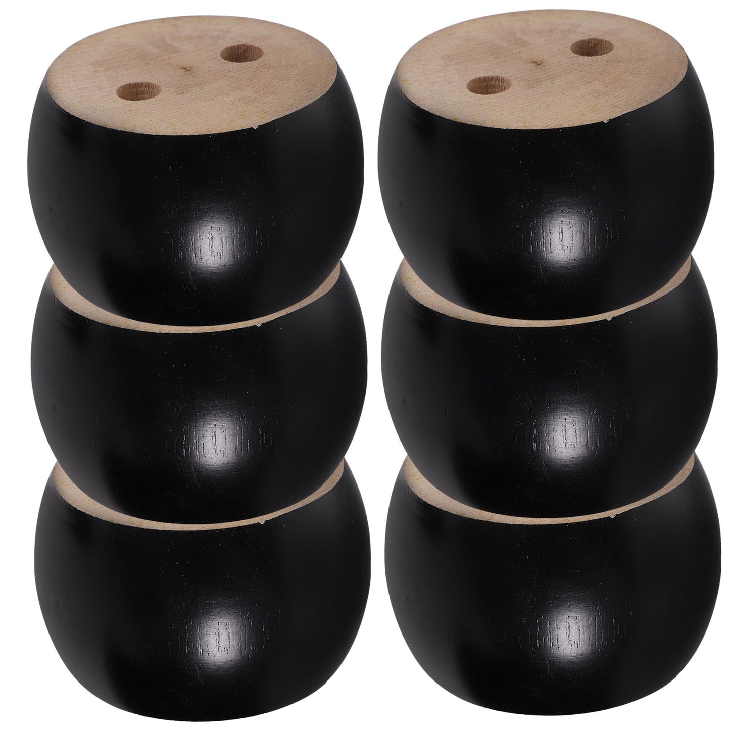 SWETRACE Furniture Feet Wood Round Bun Shape for Wooden Furniture Legs 6Pcs